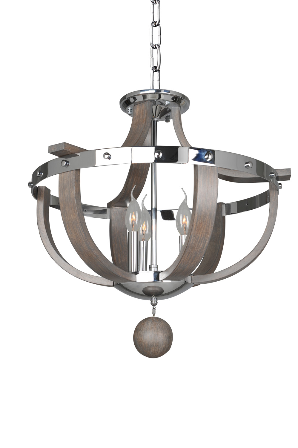 Kalco Sharlow Three Light Semi Flush Mount in Chrome - 300440CH