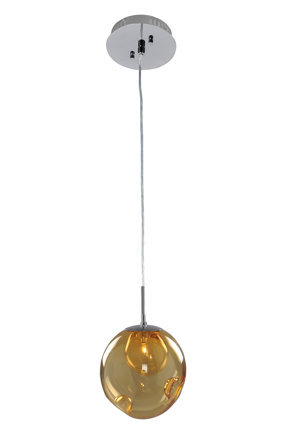Kalco Meteor One Light Mini Pendant in Chrome - 309510CH/AMBER