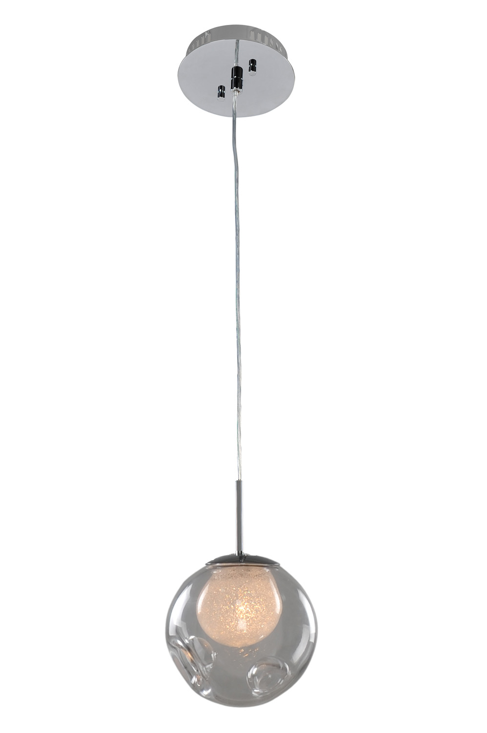 KALC 309510CH/CLEAR METEOR 1 LIGHT MINI PENDANT CHROME