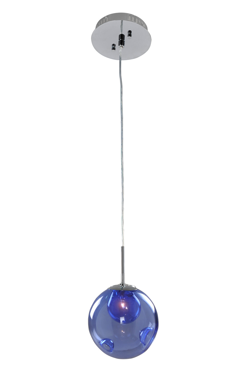 Kalco Meteor One Light Mini Pendant in Chrome - 309510CH/SAPPH