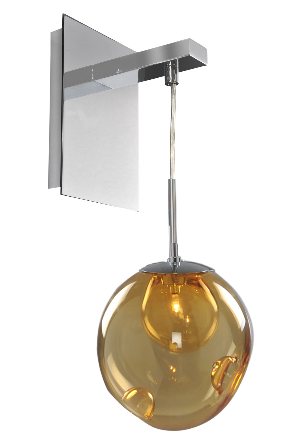 Kalco Meteor One Light Wall Bracket in Chrome - 309520CH/AMBER