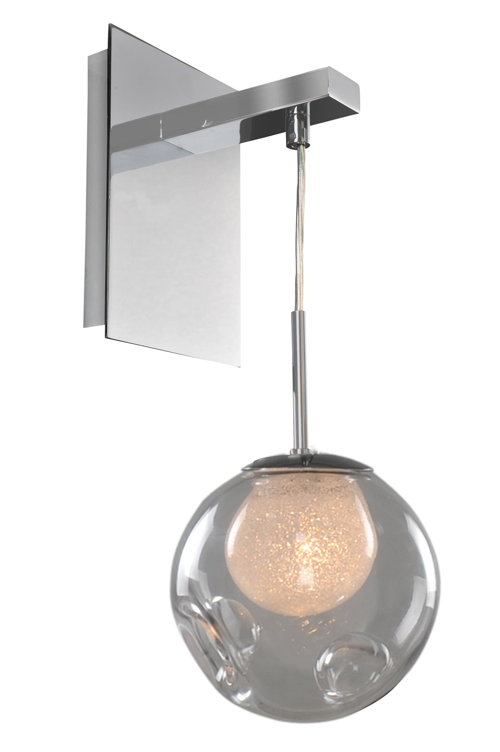 Kalco Meteor One Light Wall Bracket in Chrome - 309520CH/CLEAR