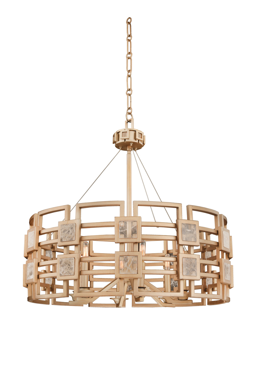 Kalco Metropolis Six Light Pendant in Modern Gold - 500651MG