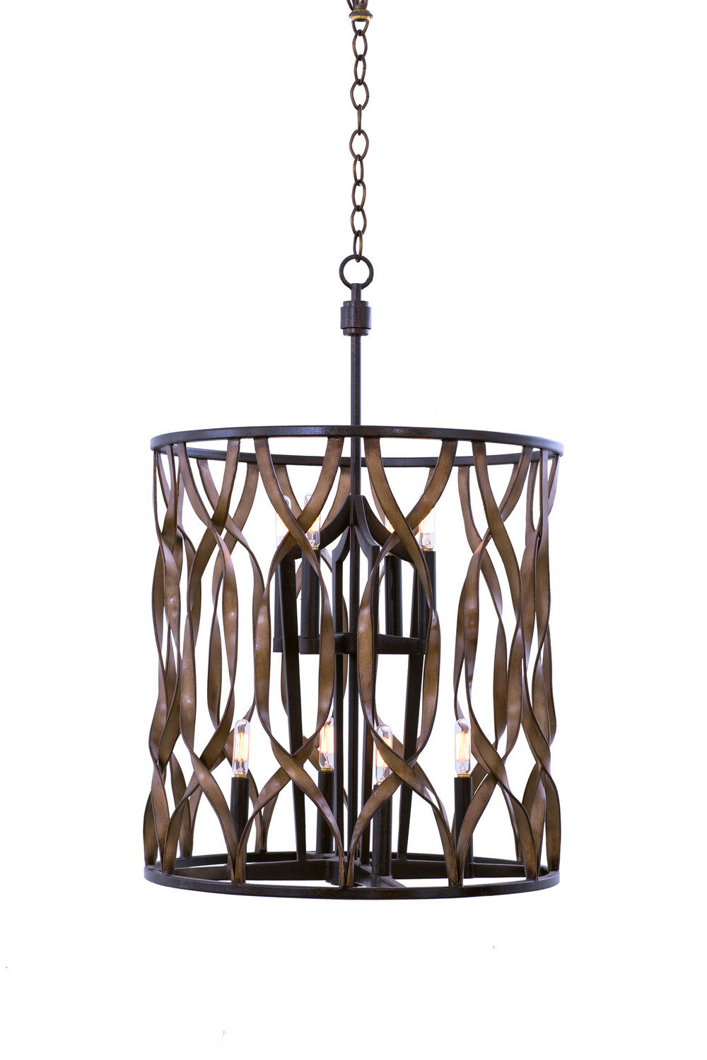 Kalco Soho Eight Light Foyer Pendant in Milk Chocolate - 501852MC