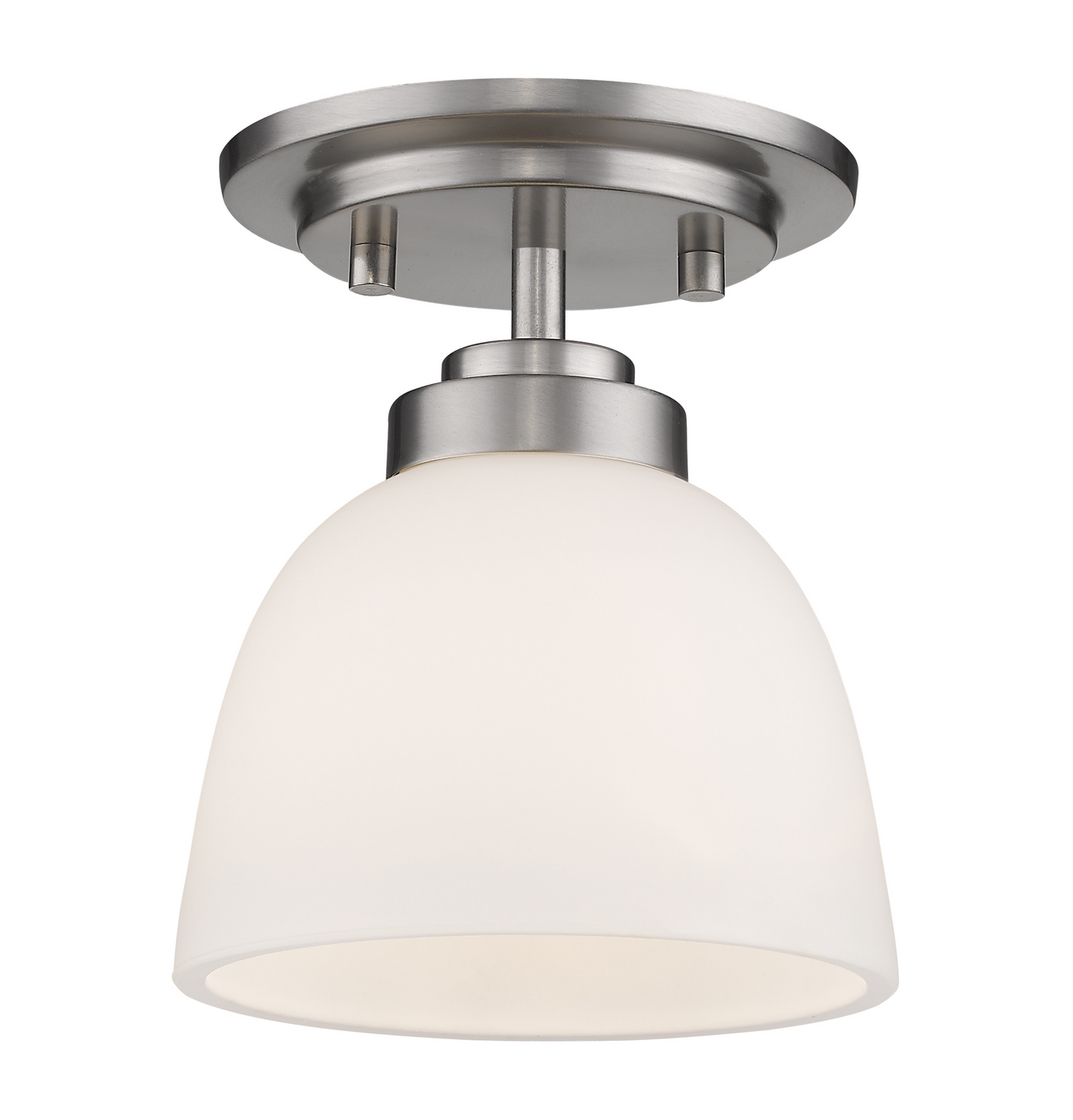 One Light Flush Mount by Z-Lite - Ashton Collection, Brushed Nickel Finish - 443F1-BN