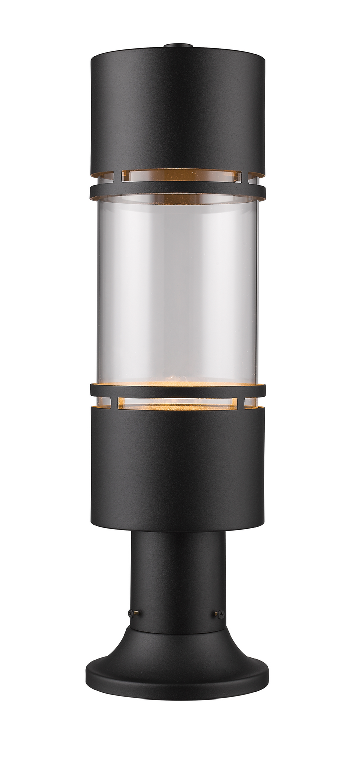 LED Outdoor Pier Mounted Fixture by Z-Lite - Luminata Collection, Black Finish - 553PHB-553PM-BK-LED