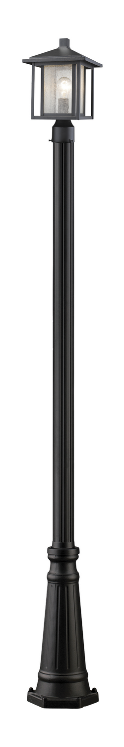 One Light Outdoor Post Mounted Fixture by Z-Lite - Aspen Collection, Black Finish - 554PHM-519P-BK