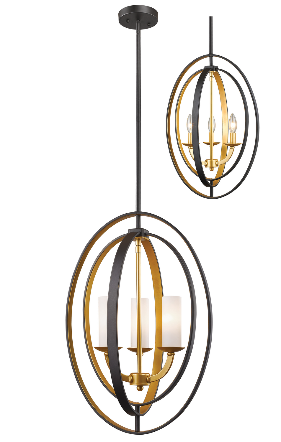 Three Light Chandelier by Z-Lite - Ashling Collection, Bronze Gold Finish - 6004-3S-BZGD