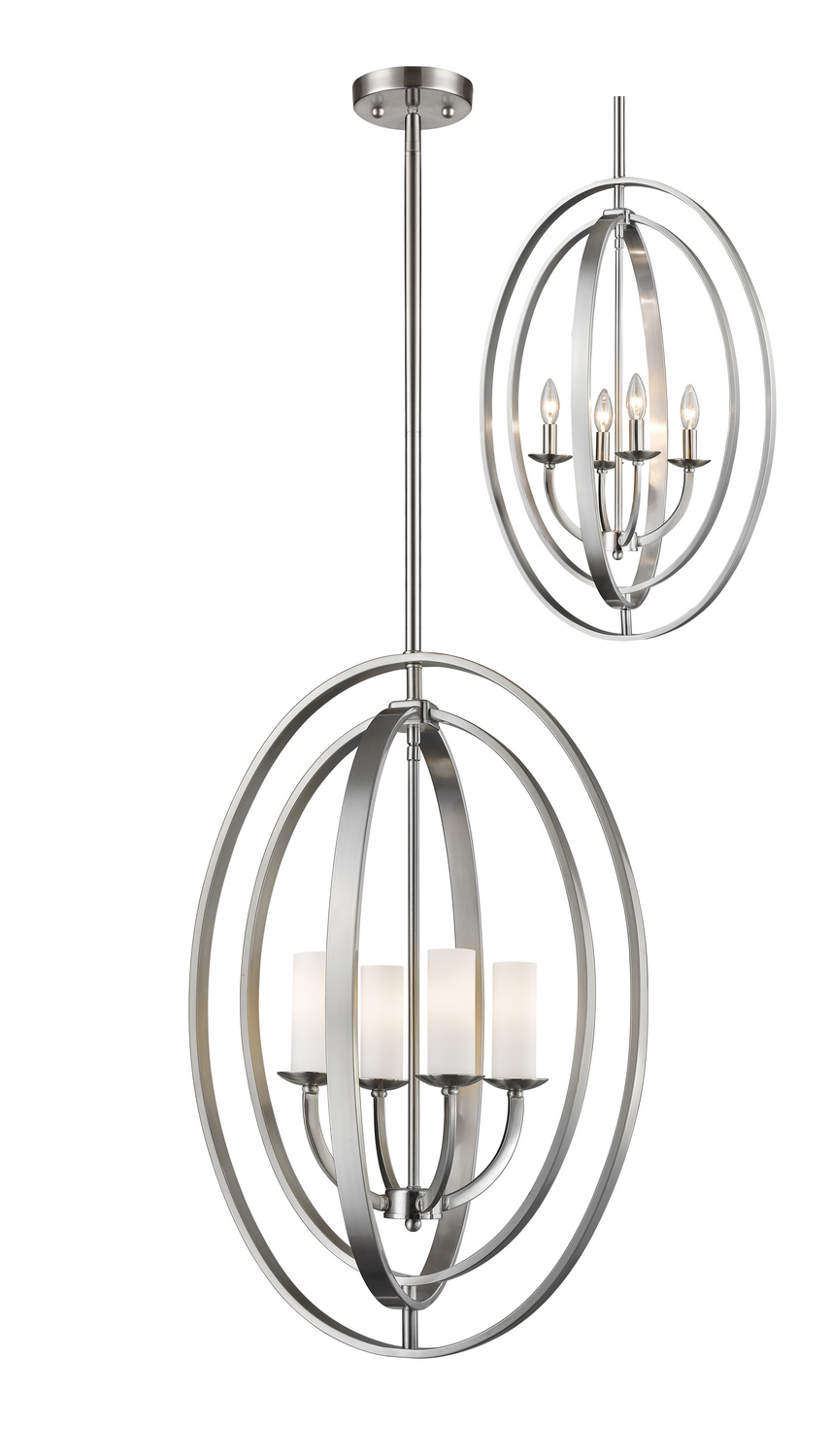 Four Light Chandelier by Z-Lite - Ashling Collection, Brushed Nickel Finish - 6004-4L-BN