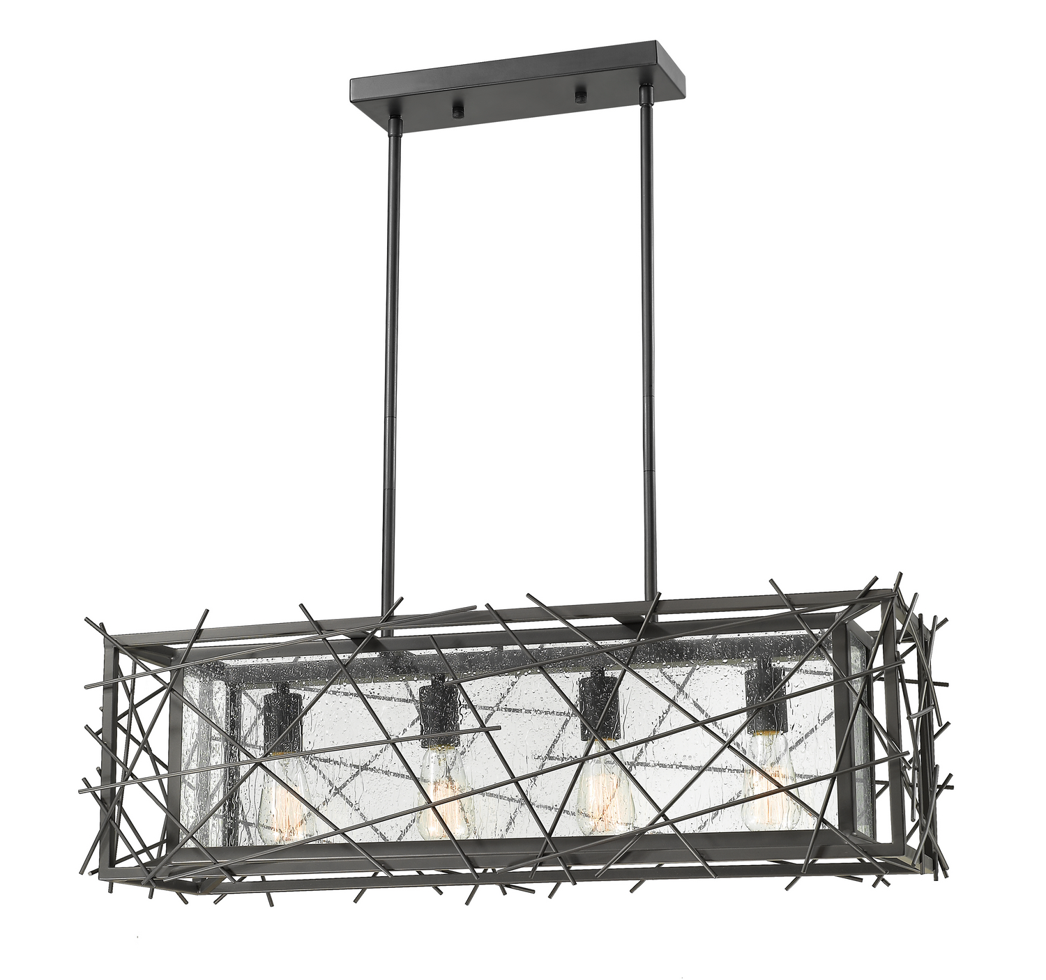 Four Light Linear Chandelier by Z-Lite - Stanwood Collection, Bronze Finish - 8000-4L-BRZ