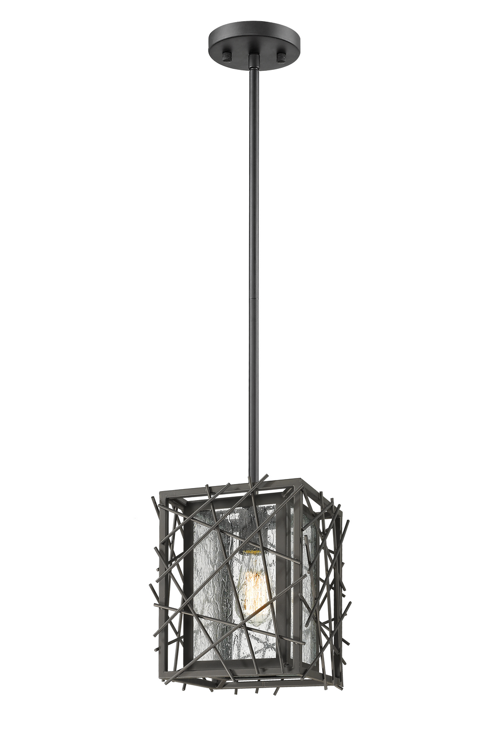 One Light Pendant by Z-Lite - Stanwood Collection, Bronze Finish - 8000MP-BRZ