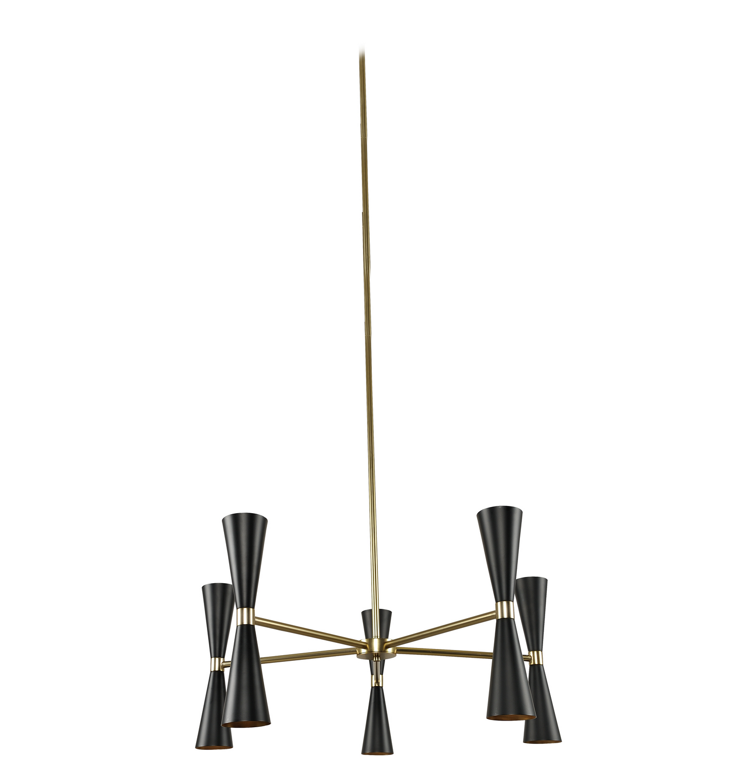 Kalco Milo LED Chandelier in Black and Vintage Brass - 310470BVB
