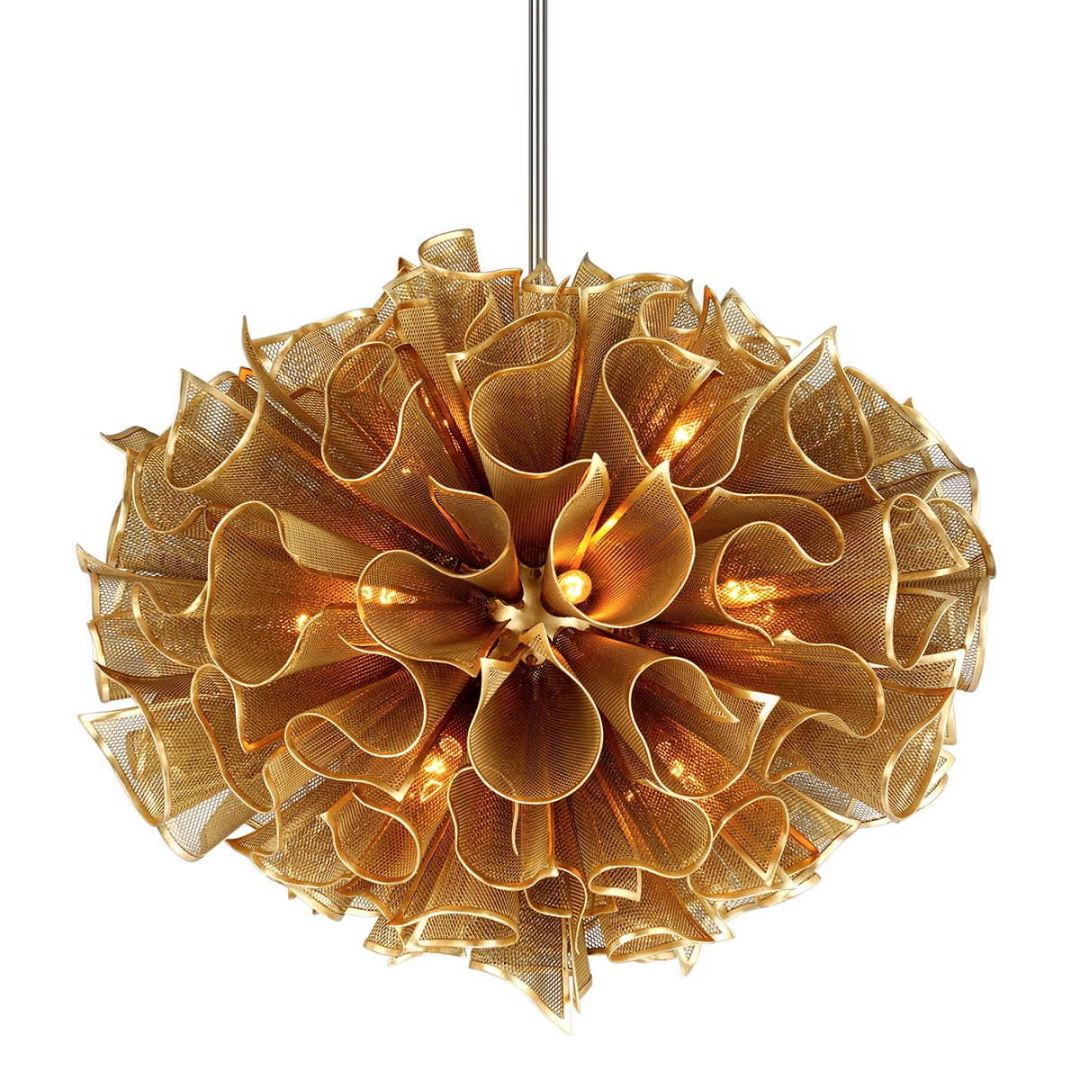 Photos - Chandelier / Lamp Corbett Lighting Gold Leaf 16 Light Chandelier from the Pulse Collection 218-416-GL