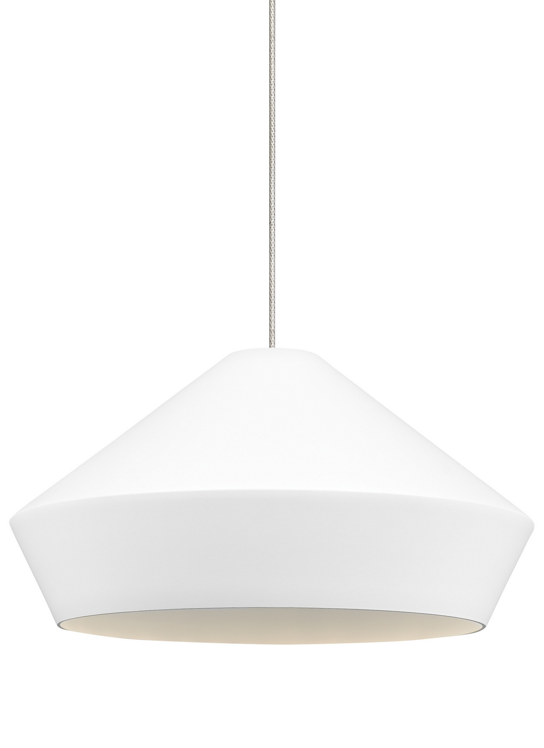 Satin Nickel One Light Pendant from the Brummel Collection