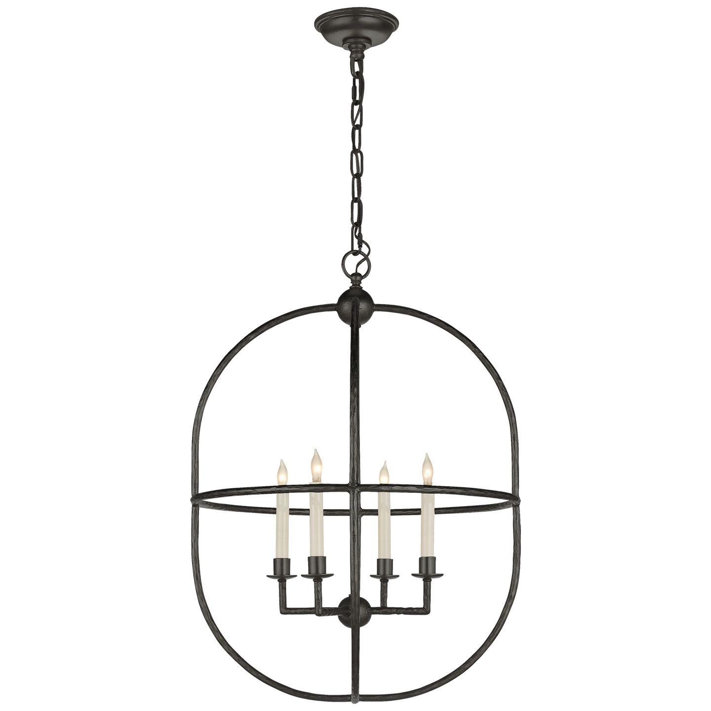 Visual Comfort Signature Desmond Cage Four Light Lantern in Aged Iron - CHC 2224AI