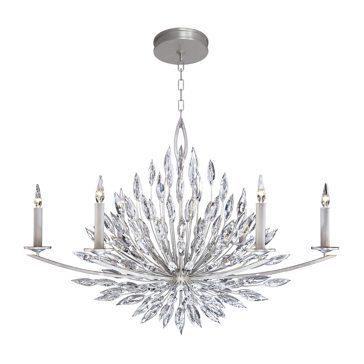 Fine Art Lily Buds Six Light Chandelier in Silver - 883240ST