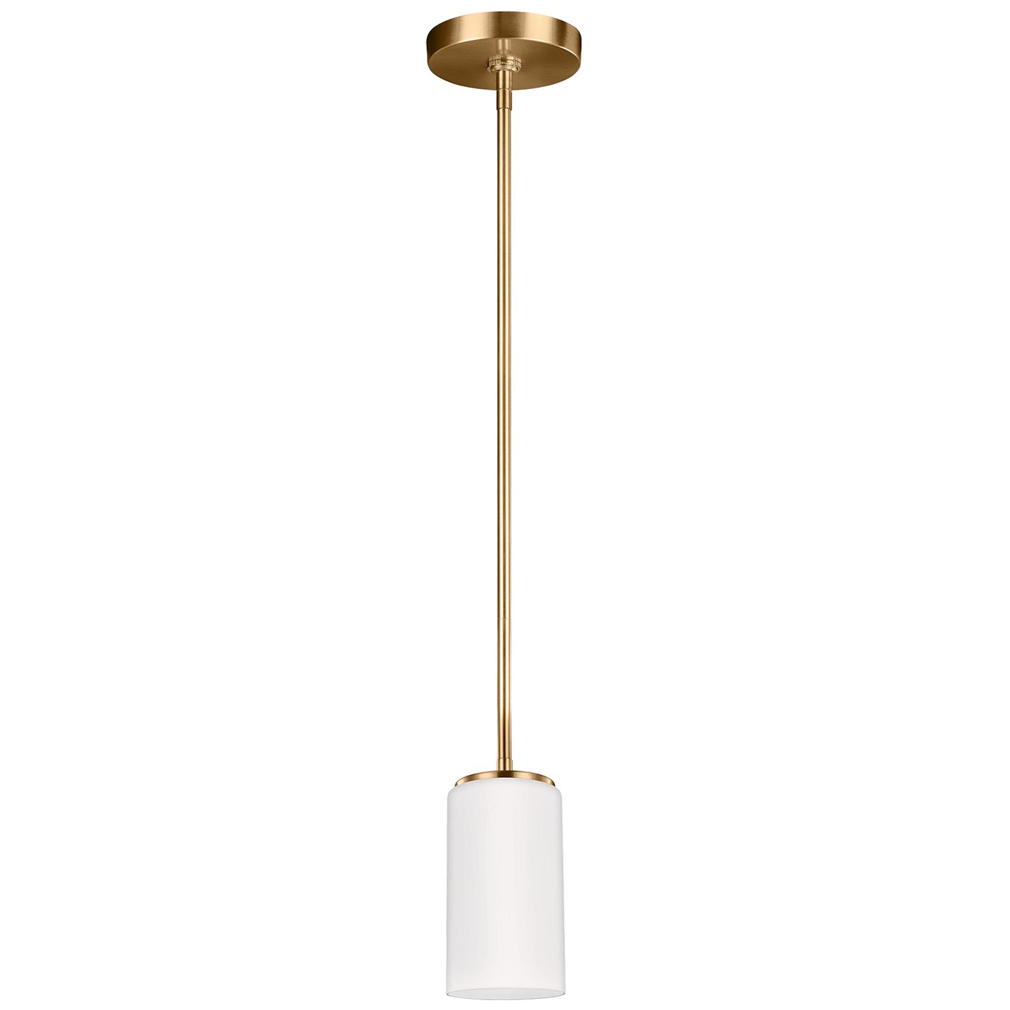 Generation Lighting. Alturas One Light Mini-Pendant in Satin Brass - 6124601EN3-848