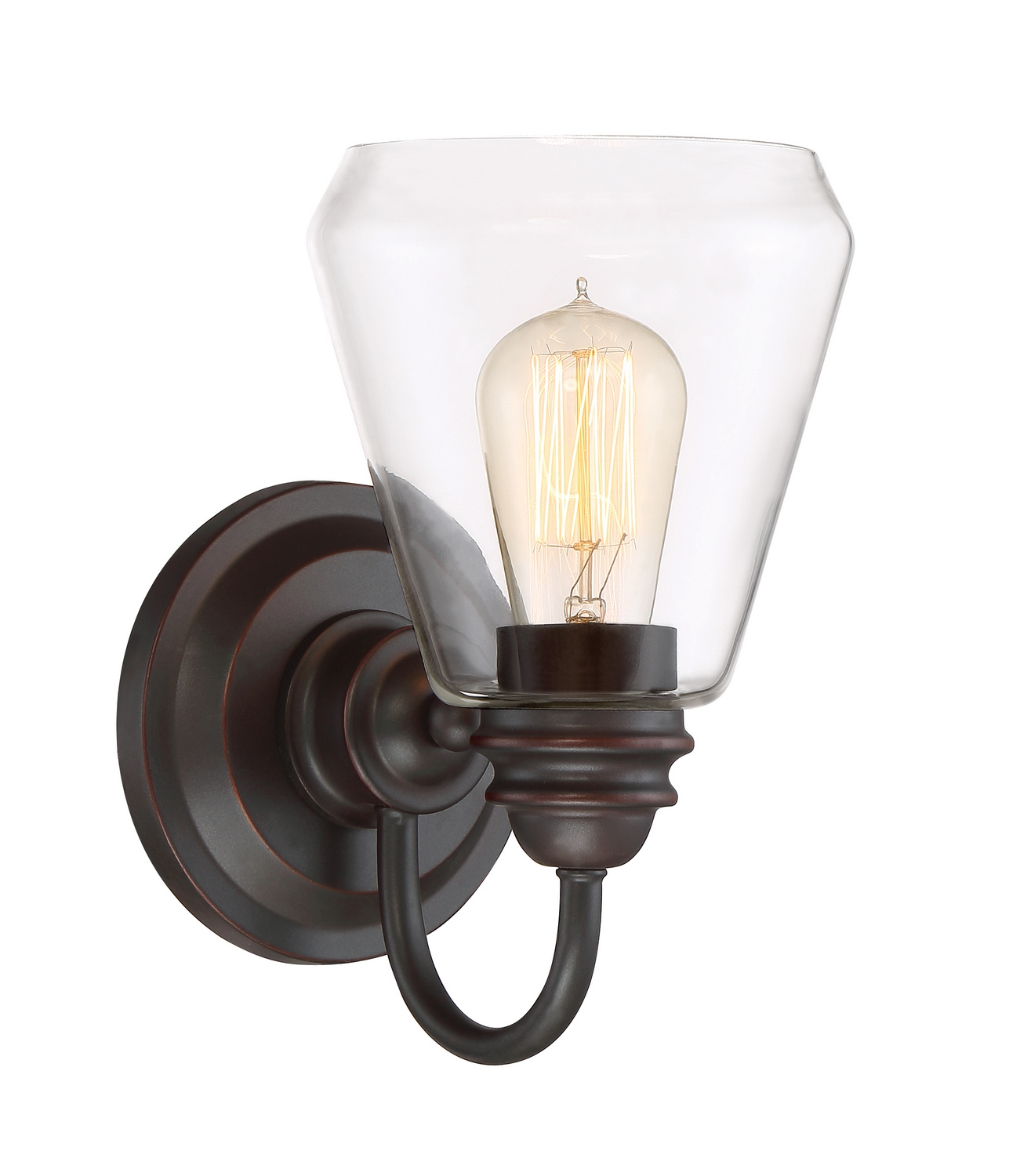 Photos - Chandelier / Lamp Designers Fountain Satin Bronze One Light Wall Sconce from the Foundry Collection 90201-SB