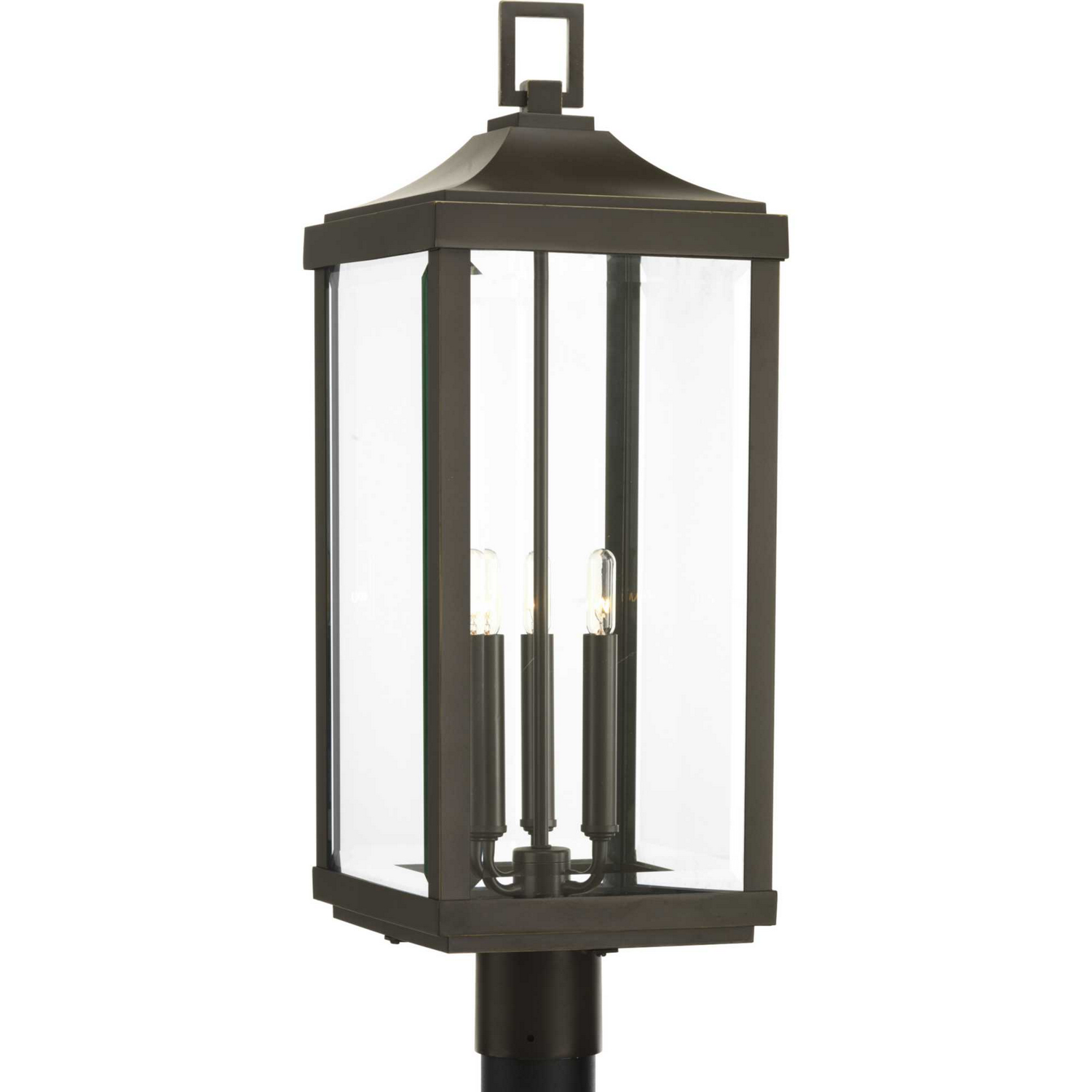 Photos - Chandelier / Lamp Progress Lighting Antique Bronze Three Light Post Lantern from the Gibbes Street Collection P540004-020 