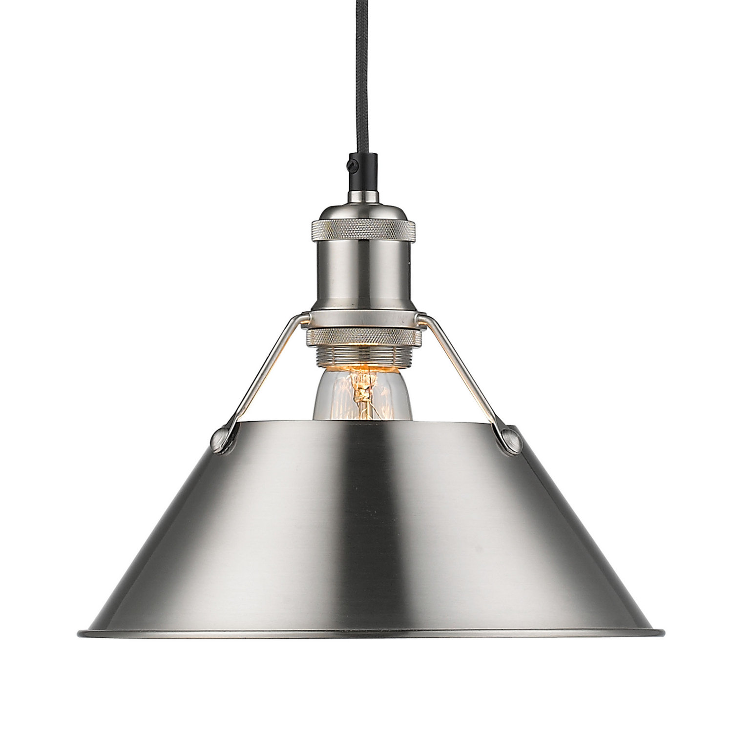 Photos - Chandelier / Lamp Wide Golden Lighting Golden Orwell 9" Pendant Light in Pewter 3306-M-PW-PW 