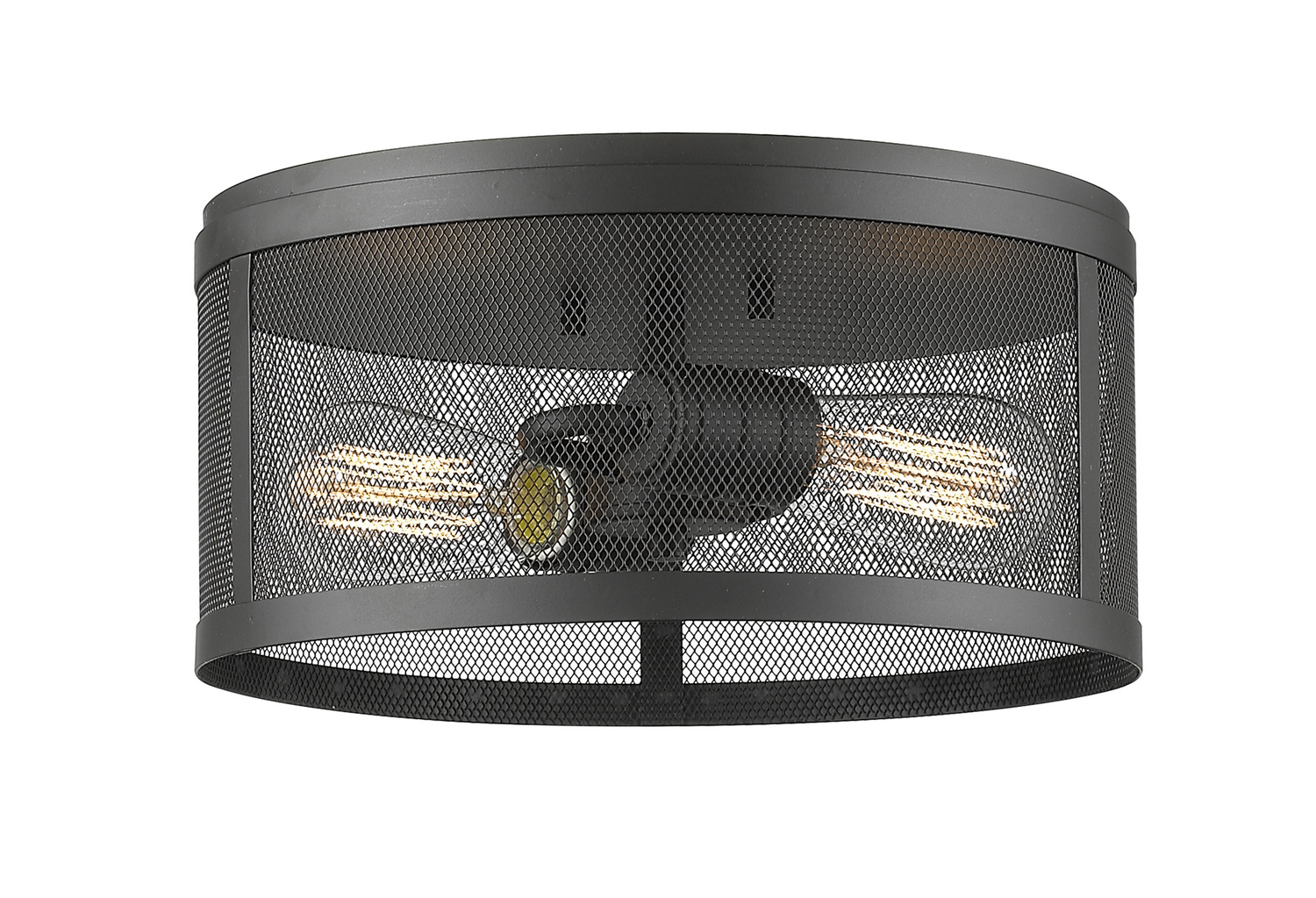 Two Light Flush Mount by Z-Lite - Meshsmith Collection, Bronze Finish - 331F12-BRZ
