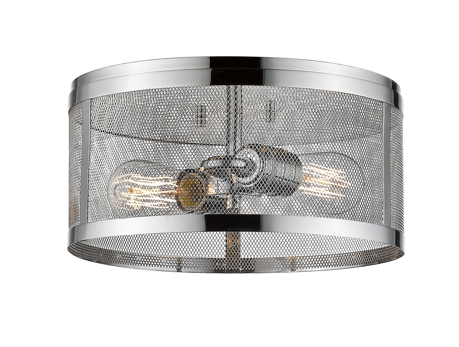 Two Light Flush Mount by Z-Lite - Meshsmith Collection, Chrome Finish - 331F12-CH