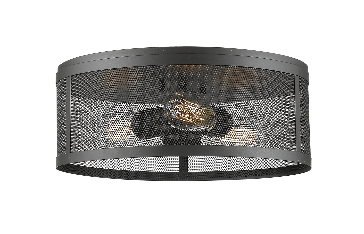 Three Light Flush Mount by Z-Lite - Meshsmith Collection, Bronze Finish - 331F14-BRZ