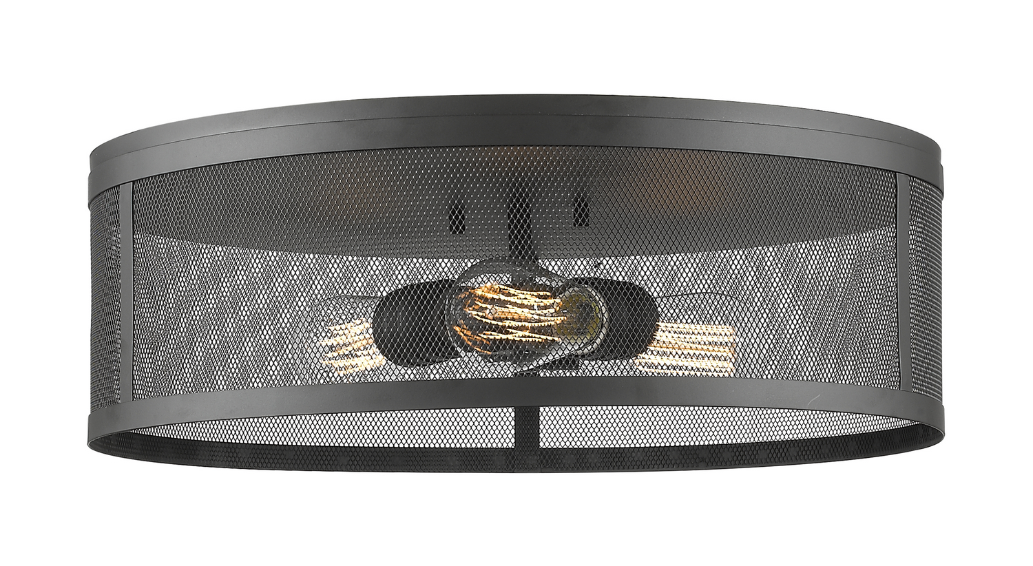 Three Light Flush Mount by Z-Lite - Meshsmith Collection, Bronze Finish - 331F18-BRZ