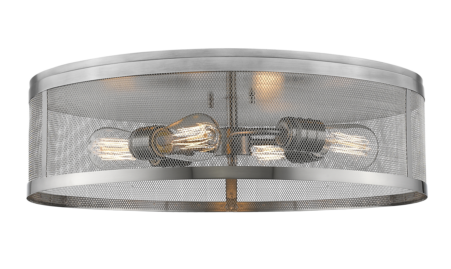 Four Light Flush Mount by Z-Lite - Meshsmith Collection, Brushed Nickel Finish - 331F21-BN