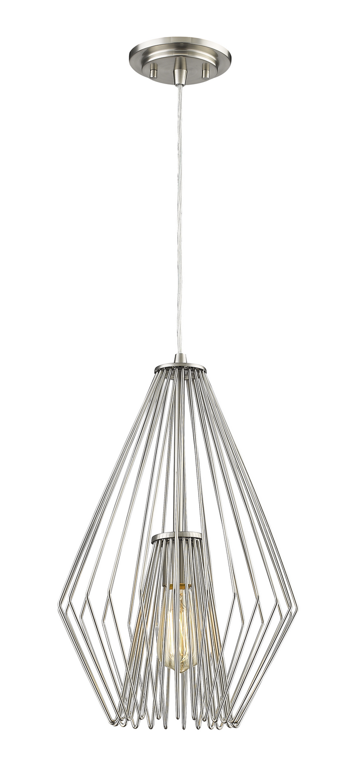 One Light Pendant by Z-Lite - Quintus Collection, Brushed Nickel Finish - 442MP12-BN
