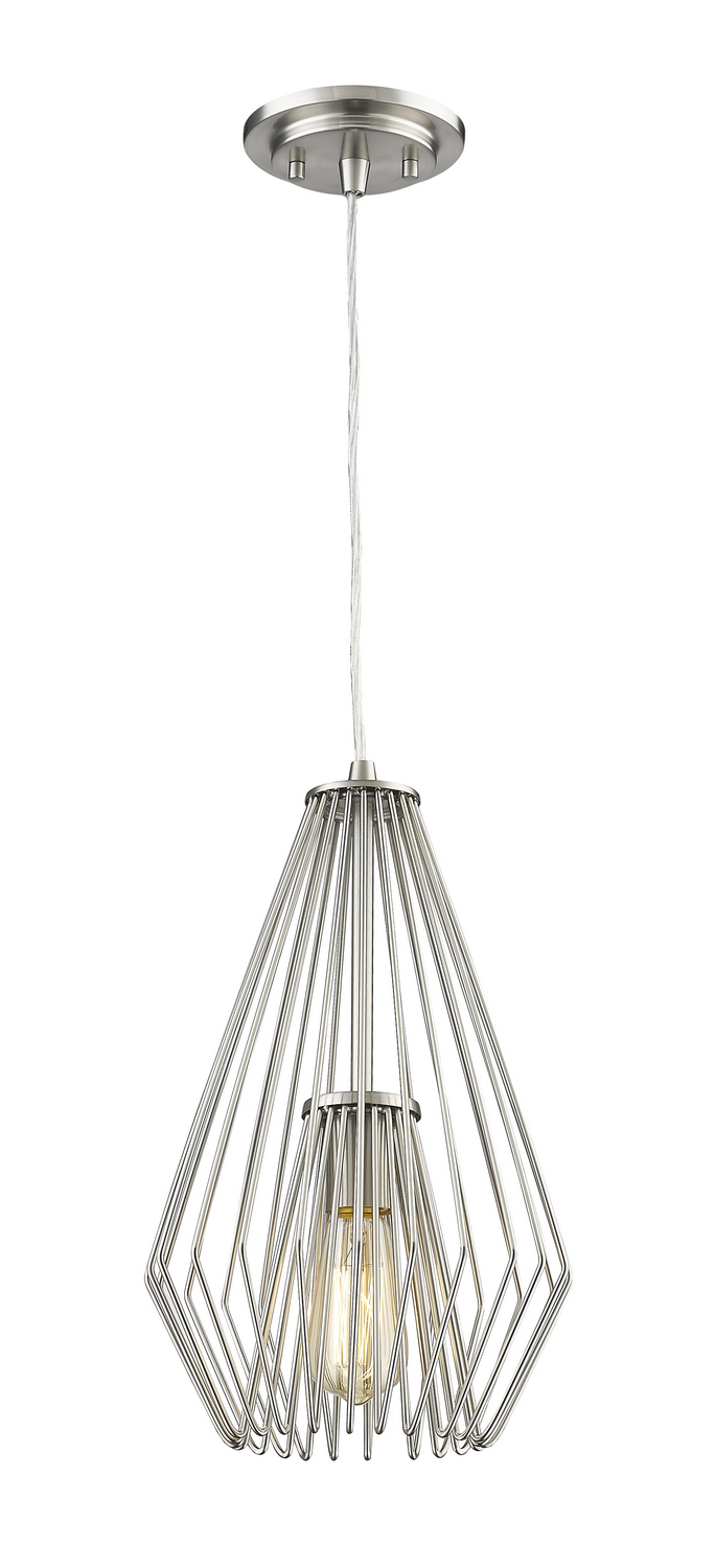 One Light Pendant by Z-Lite - Quintus Collection, Brushed Nickel Finish - 442MP-BN