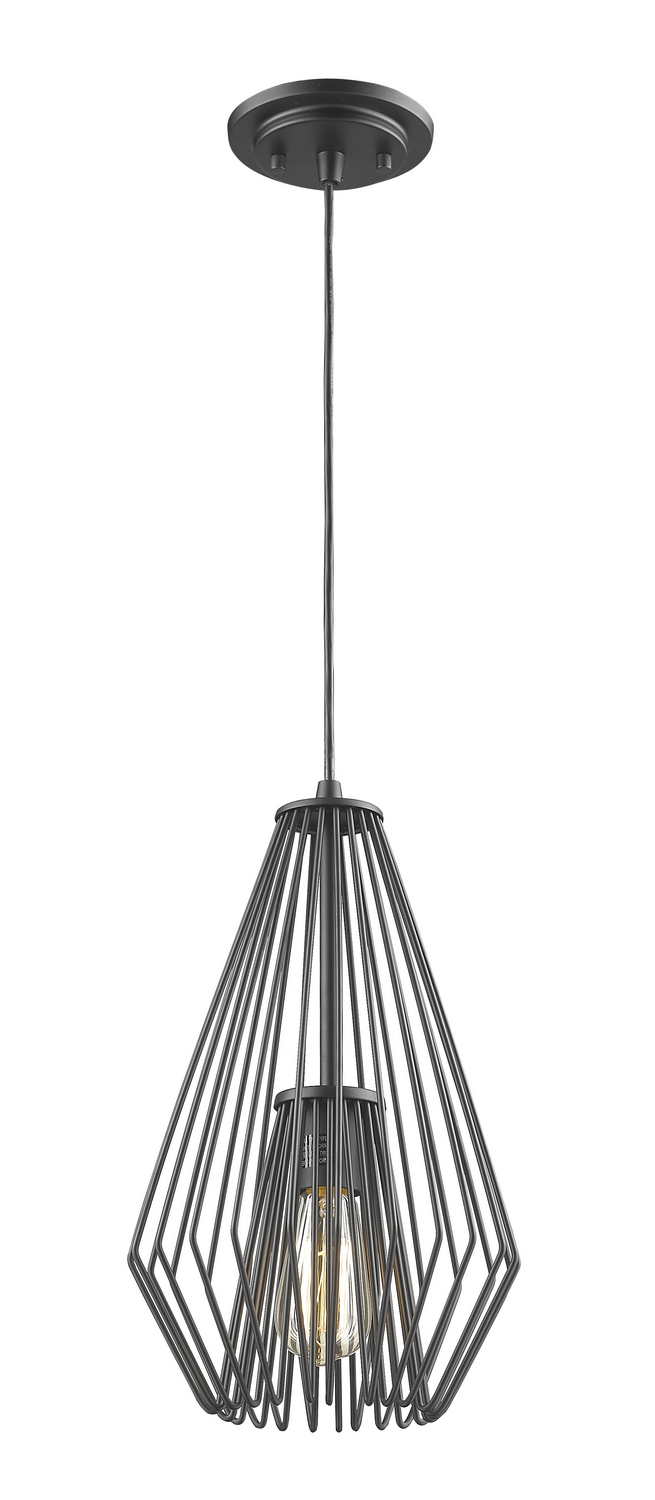 One Light Pendant by Z-Lite - Quintus Collection, Matte Black Finish - 442MP-MB