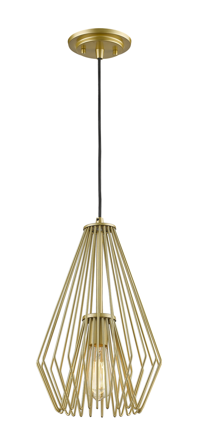 One Light Pendant by Z-Lite - Quintus Collection, Metallic Gold Finish - 442MP-MG