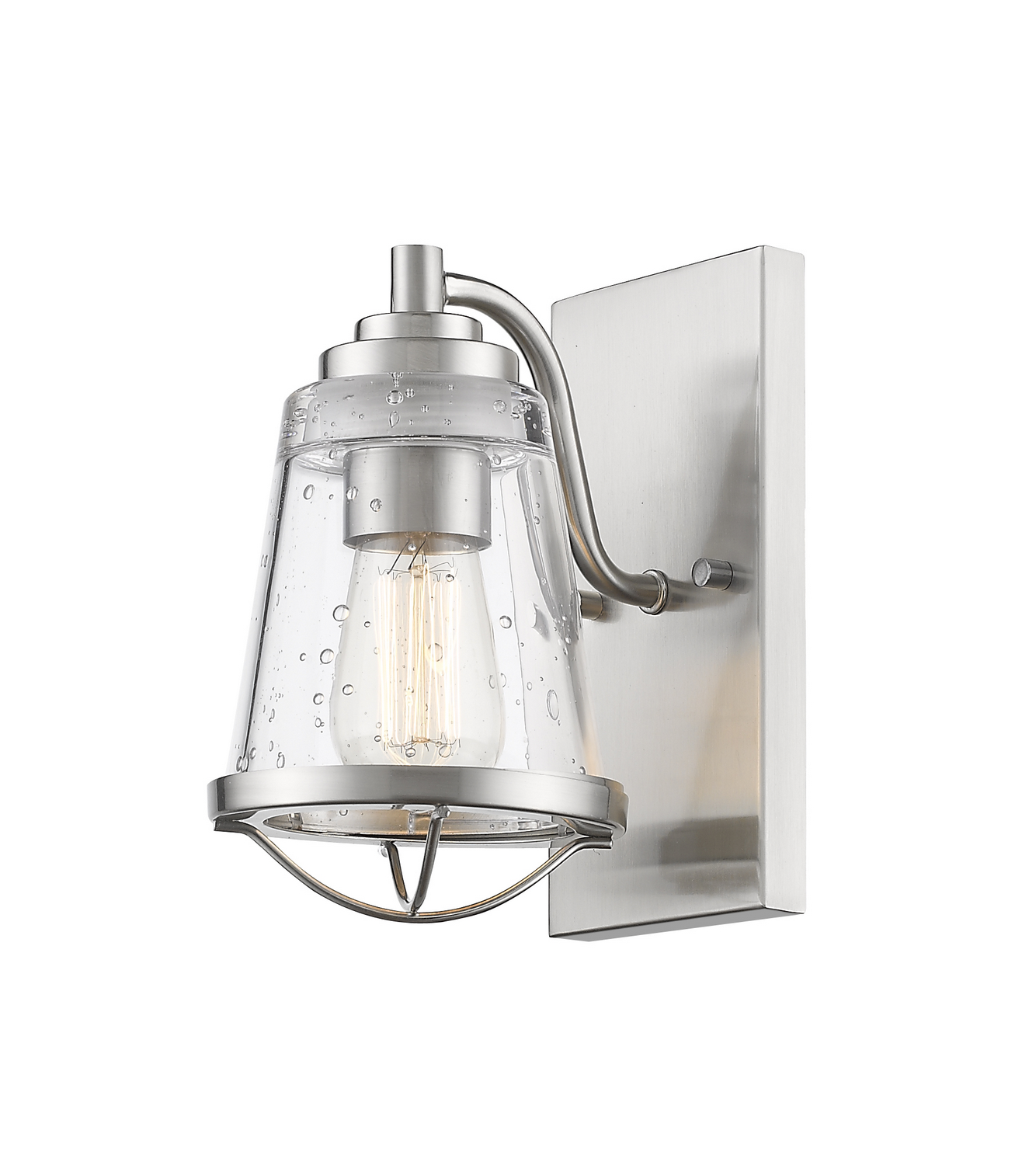 One Light Wall Sconce by Z-Lite - Mariner Collection, Brushed Nickel Finish - 444-1S-BN