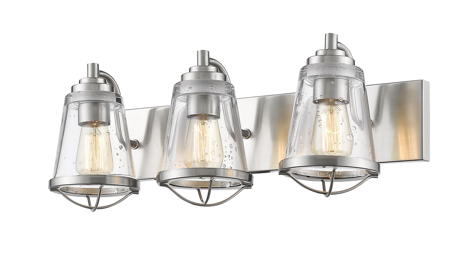 Three Light Vanity by Z-Lite - Mariner Collection, Brushed Nickel Finish - 444-3V-BN