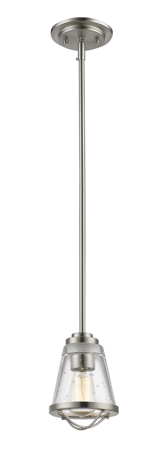 One Light Pendant by Z-Lite - Mariner Collection, Brushed Nickel Finish - 444MP-BN