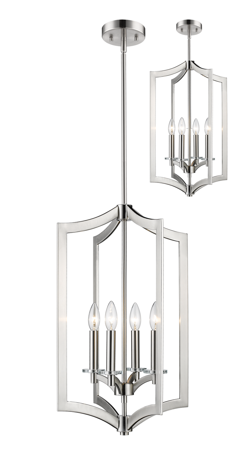 Four Light Chandelier by Z-Lite - Zander Collection, Brushed Nickel Finish - 6008-4BN