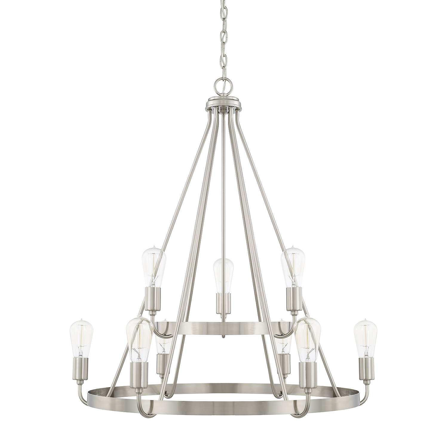 Capital Lighting Tanner Nine Light Chandelier in Brushed Nickel - 420091BN