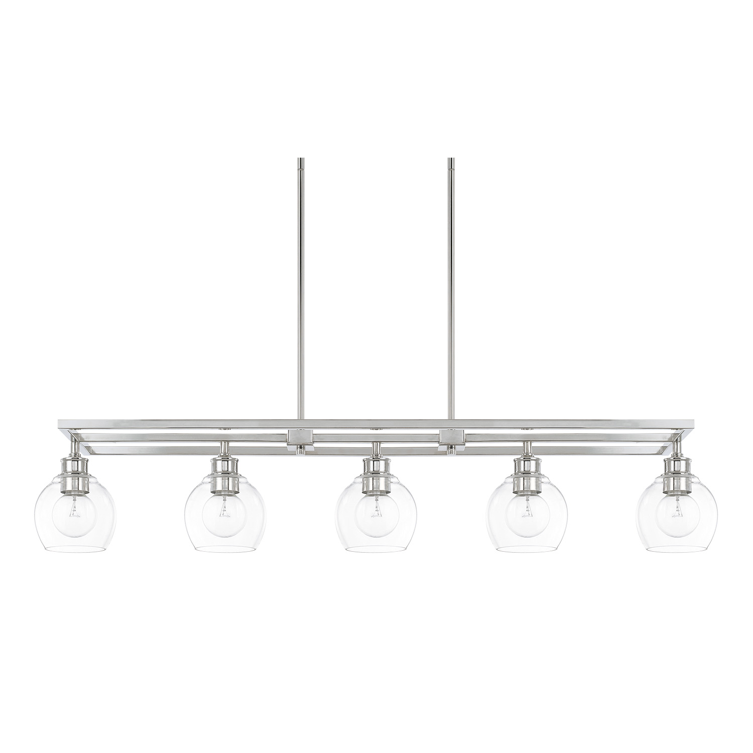 Capital Lighting Mid Century Five Light Island Pendant in Polished Nickel - 821151PN-426
