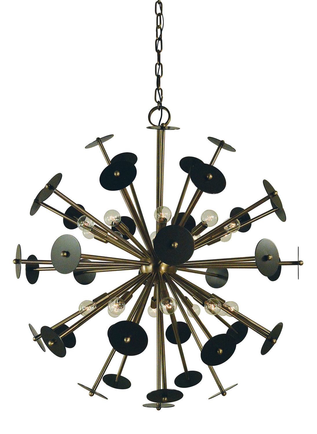 Framburg Apogee 20 Light Chandelier in Antique Brass with Mahogany Bronze Accents - 4978 AB/MB
