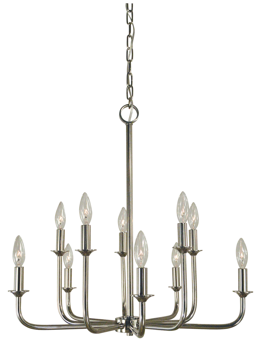 Framburg Boulevard Ten Light Chandelier in Polished Nickel - 4980 PN
