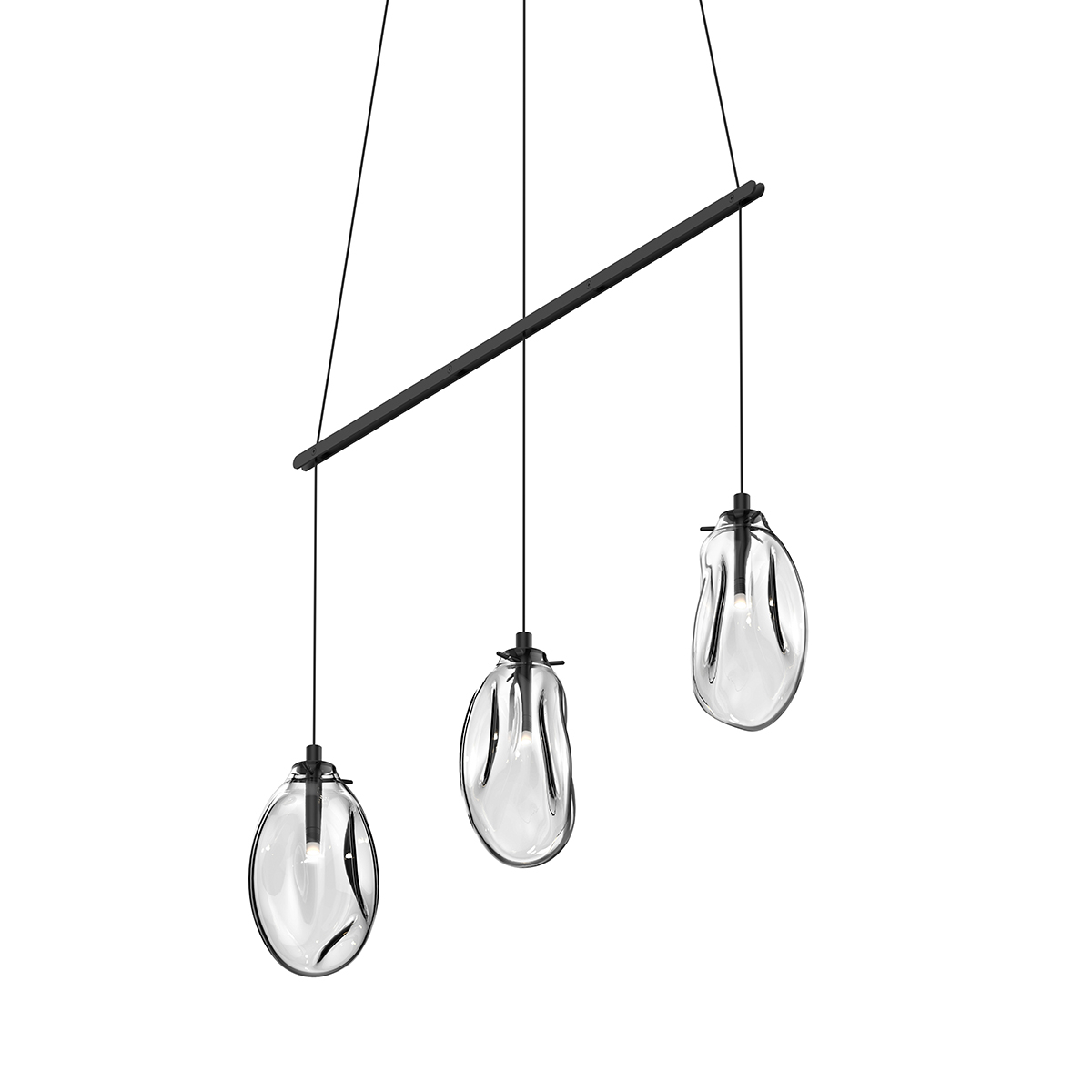 Photos - Chandelier / Lamp Wide Sonneman Satin Black LED Pendant from the Liquid Collection 2973.25C 