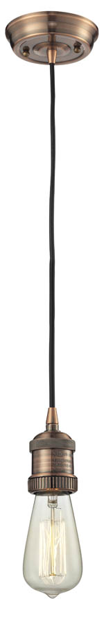 One Light Mini Pendant by Innovations - Franklin Restoration Collection, Antique Copper Finish - 200C-AC