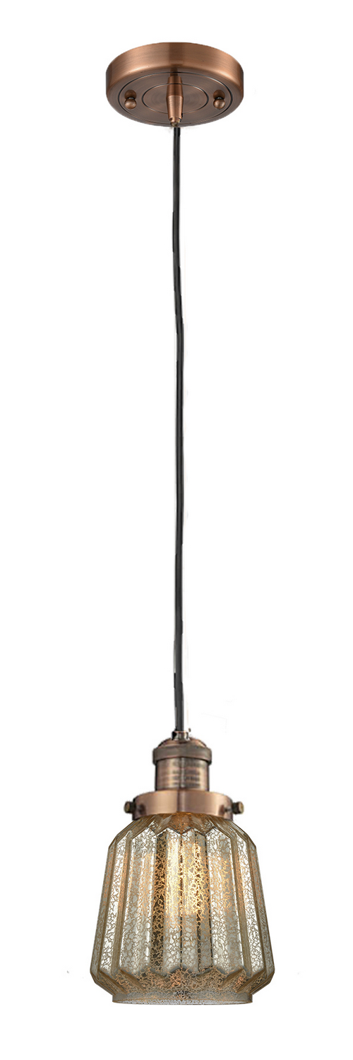 One Light Mini Pendant by Innovations - Franklin Restoration Collection, Antique Copper Finish - 201C-AC-G146
