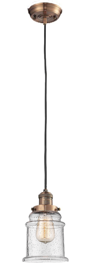 One Light Mini Pendant by Innovations - Franklin Restoration Collection, Antique Copper Finish - 201C-AC-G184