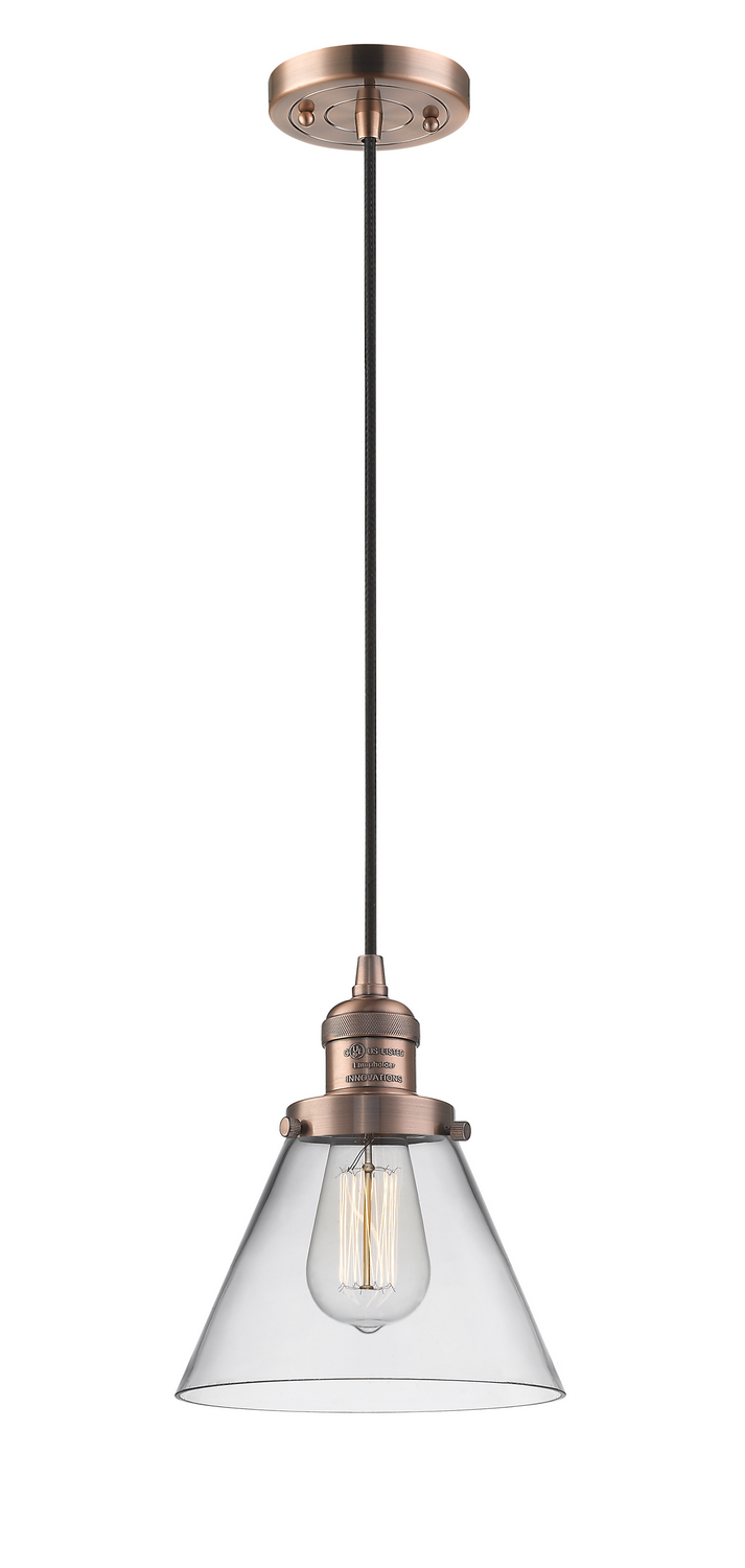One Light Mini Pendant by Innovations - Franklin Restoration Collection, Antique Copper Finish - 201C-AC-G42