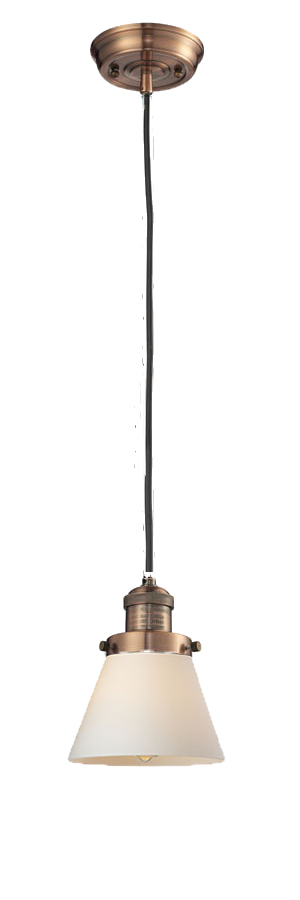 One Light Mini Pendant by Innovations - Franklin Restoration Collection, Antique Copper Finish - 201C-AC-G61