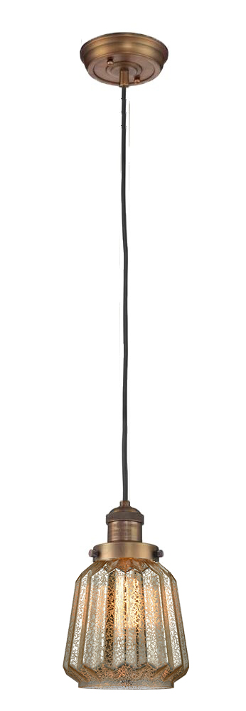 One Light Mini Pendant by Innovations - Franklin Restoration Collection, Brushed Brass Finish - 201C-BB-G146