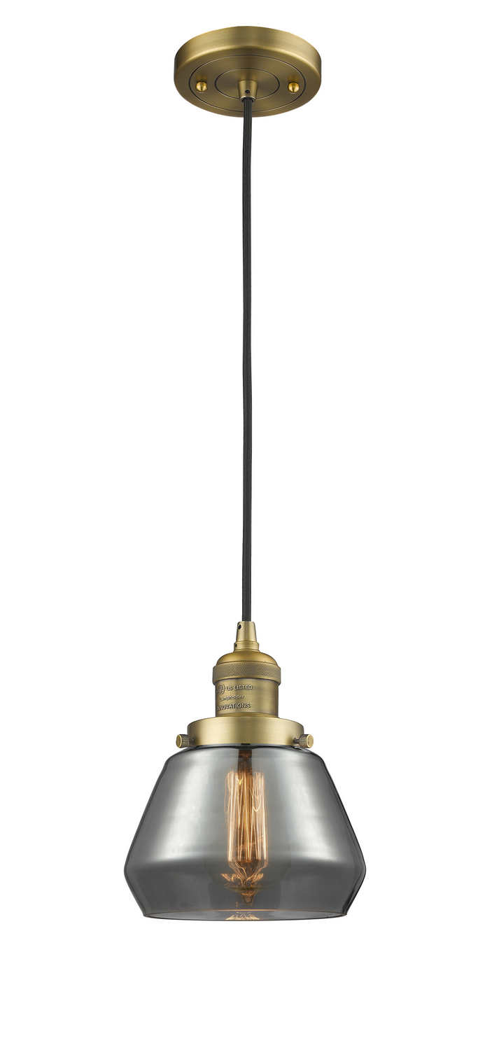 One Light Mini Pendant by Innovations - Franklin Restoration Collection, Brushed Brass Finish - 201C-BB-G173