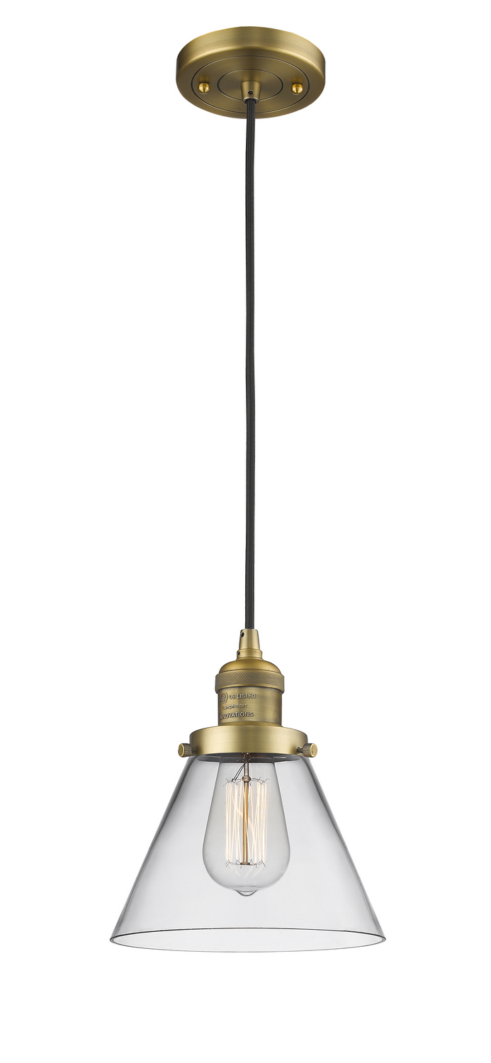 One Light Mini Pendant by Innovations - Franklin Restoration Collection, Brushed Brass Finish - 201C-BB-G42